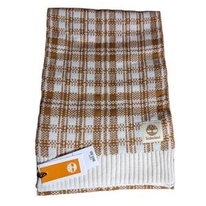 Timberland Plaid Scarf in Brown and White